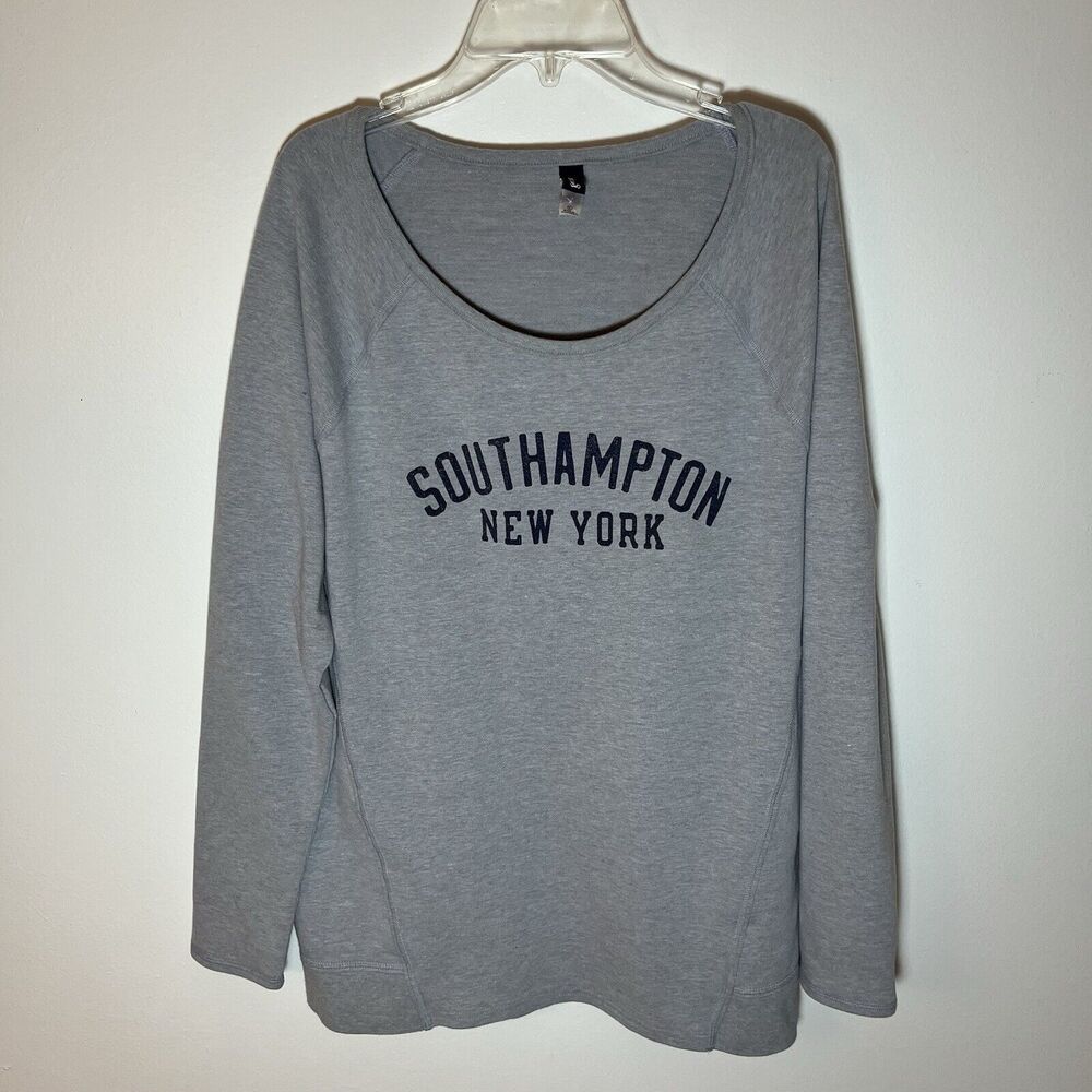 Southampton Long Sleeve French Terry T Shirt Gym Workout Gray Sweatshirt L‎ Soft